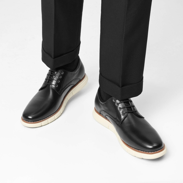 [CrossFlex NeatPolish] Men's Comfortable Casual Oxford Sneakers - BLACK - 7